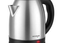 Milton Rapid Electric Kettle 1.8L | 1500 Watts | Stainless Steel Hot Water portable Electric Kettle for Home, Office | Auto Shut-Off with Wide Mouth | Cool-touch Handle and Single-Touch Lid Lock