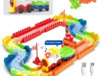 Mirana Block Rider Toy Train Set with Colorful & Multiple Track Layout, USB Rechargeable Type-C Engine, Various Sound Modes - Vande Bharat, Rajdhani, Delhi Metro, Kids 2-8 Years (Basic - 47 Pcs)