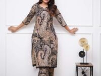 Nermosa Women Viscose Printed Straight Kurta Pant Set