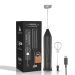 Nova Milk Frother Rechargable Coffee Frother Milk & Beater for Cold Latte 2In1 Handheld Blender and Egg Whisker | 1 Year Warranty Free Frothy Recipe E-Book (Whisker + FROTHER)