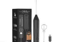 Nova Milk Frother Rechargable Coffee Frother Milk & Beater for Cold Latte 2In1 Handheld Blender and Egg Whisker | 1 Year Warranty Free Frothy Recipe E-Book (Whisker + FROTHER)