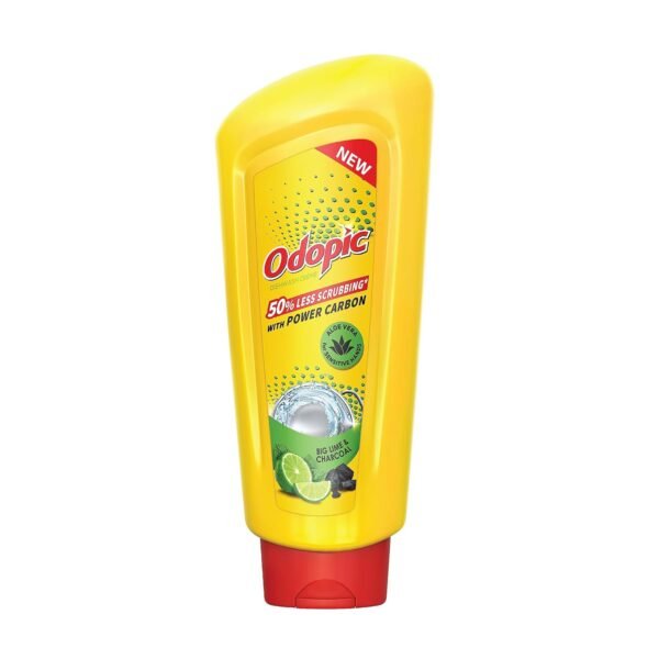 Odopic Dishwash Creme Charcoal - 750ml (Liquid Gel) | Kitchen Utensil Cleaner | With Fresh Fragrance | Powerful Grease Cleaner | Removes Toughest Stains | 50% Less Scrubbing | Leaves No Residue