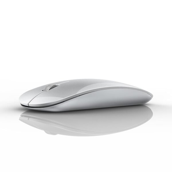 Offbeat - Atom Dual Bluetooth 5.1+5.1 & 2.4Ghz Wireless, Type-C Rechargeable 100 Hours Battery Silent Click Mouse, Triple Device connectivity Windows, Mac, iOS, Android (Silver)