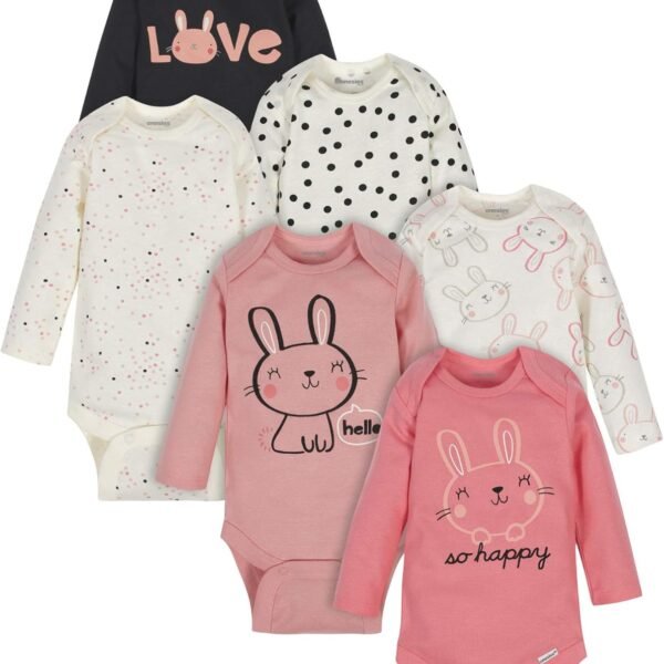 Onesies Brand, Unisex Baby, 6-Pack Long Sleeve Bodysuits