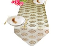 PINK PARROT Durable Dopian Silk Table Runner 13"X 70 " 1 Pc (Beige), Large
