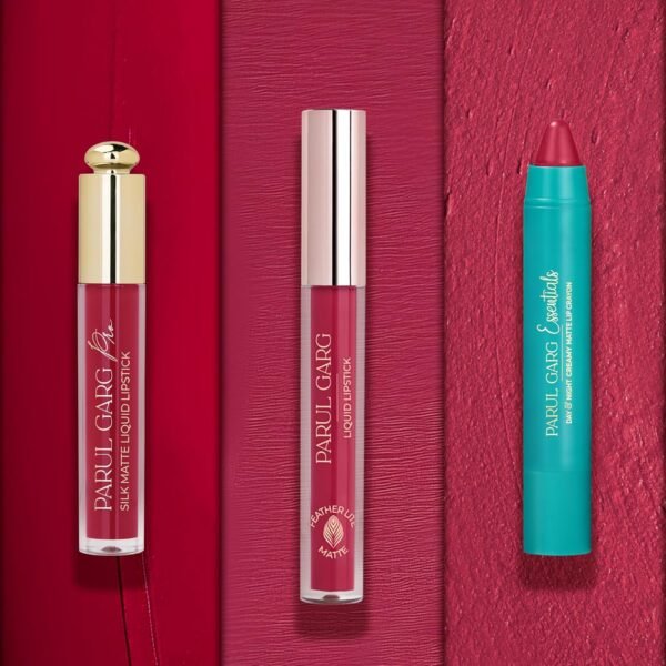 Parul Garg Beauty Ultimate Berry Bestsellers Trio Pack | 3-in-1 Lipstick Set | Long-Lasting, Smudge-Proof & Highly Pigmented Lipsticks | Suitable for All Skin Tones