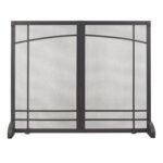 Pleasant Hearth Amherst Fireplace Screen, Iron Black