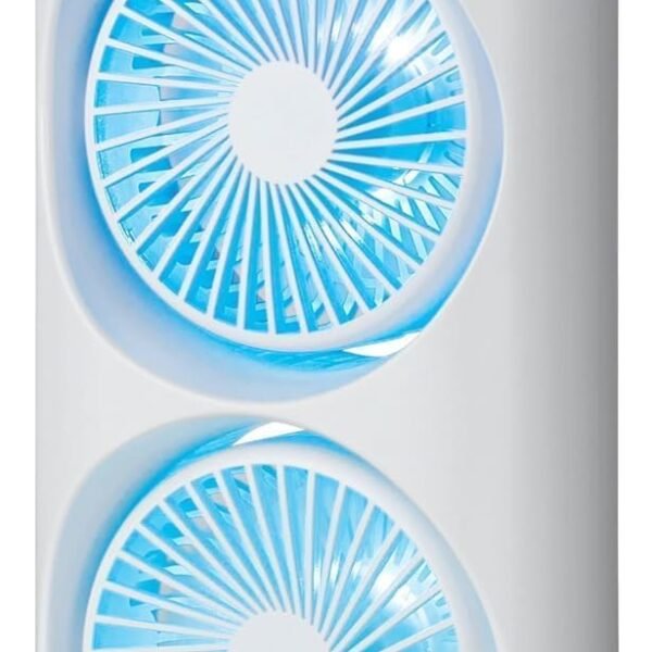 Portable Double Ended Spray Fan with Misting | USB Rechargeable Mini Air Cooler with LED Light | Touch & Remote Control | 3 Speed Cooling Fan with 280ml Water Tank (Multicolor) (S8)