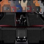 Premium 7D Car Mat Full Set for Honda Amaze (Model:2018-2024) || Luxury Leather Dual-Stitch Full Set 7D Car Floor Mat || 100% Waterproof || Color : Black-Silver (Design-1)