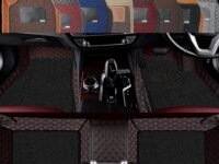 Premium 7D Car Mat Full Set for Mahindra Scorpio-N (7-SEAT-Model : 2022-2026) || Luxury Leather Dual-Stitch Full Set 7D Car Floor Mat || 100% Waterproof || Color : Black-Red (Design-1)