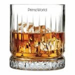 PrimeWorld Timeless European Crystal Whiskey Glasses Set of 6 pcs- 300 ml Bar Glass for Drinking Bourbon, Whisky, Scotch, Cocktails, Cognac- Old Fashioned Cocktail Tumblers