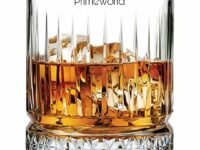 PrimeWorld Timeless European Crystal Whiskey Glasses Set of 6 pcs- 300 ml Bar Glass for Drinking Bourbon, Whisky, Scotch, Cocktails, Cognac- Old Fashioned Cocktail Tumblers