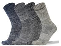 RC. ROYAL CLASS Thick Heavy Duty Thermal Socks For Men Cushioned Towel Warm Winter Woolen Socks, Calf Length Hi-Performance Soft Moisture Wicking Socks, Pack of 4 Pairs, Free Size, Multicolored