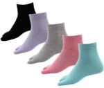 RC. ROYAL CLASS Women's Solid Plain Cotton Ankle Thumb Multicolored Socks (Pack of 5 Pairs)