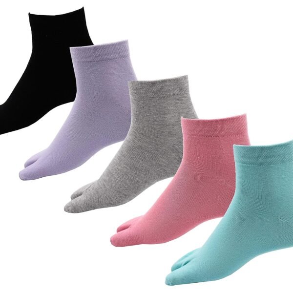 RC. ROYAL CLASS Women's Solid Plain Cotton Ankle Thumb Multicolored Socks (Pack of 5 Pairs)