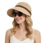 SANNIDHI® Summer Caps for Women Wide Brim Sun Hats Sun Visor Cap for Women Fashion Outdoor Lightweight Packable UV Protection Ladies Hat for Travel, Daily, Hiking, Golfing