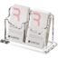SANRUI Visiting Card Holder for Desk, Clear Acrylic, 2-Slot Vertical Display Stand, Desk Organiser, 15x6x8.8 cm