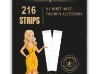 SNMMIFER Invisible Double-Sided Lingerie Tape for Body & Clothing, 216 Strips, Hypoallergenic, Waterproof, 1.27 x 7.62 cm Fashion Strips