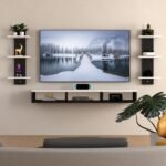 SNQ TV Unit, Tv Unit for Living Room (Black & White) Engineered Wood, 130 x 20 x 72 Centimeters