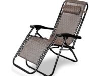 STAR WORK Stainless Steel Zero Gravity Chair, Lawn Chair Recliner Lounge, Portable Camping Folding Beach Chair With Removable Pillow (Burgundy)