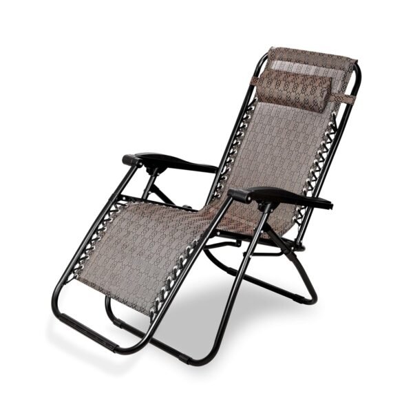 STAR WORK Stainless Steel Zero Gravity Chair, Lawn Chair Recliner Lounge, Portable Camping Folding Beach Chair With Removable Pillow (Burgundy)