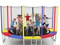 STEP OVER 6FT,8FT,10FT,12FT, 14FT, 16FT Trampoline (16 FEET) for Kids/Adults || Indoor/Outdoor (Supports Upto 360 kgs)||Enclosure net and Poles Safety Pad Ladder Jumping Mat||Heavy Duty||2026 Edition