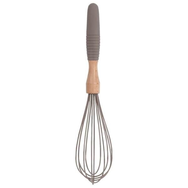 Sabichi Grey 12 Inch Whisk with Stainless Steel Head | Perfect for Whisking Sauces, Gravy or Eggs | Soft Comfortable Grip to Absorb Pressure | Balloon Shape for Optimal Whipping