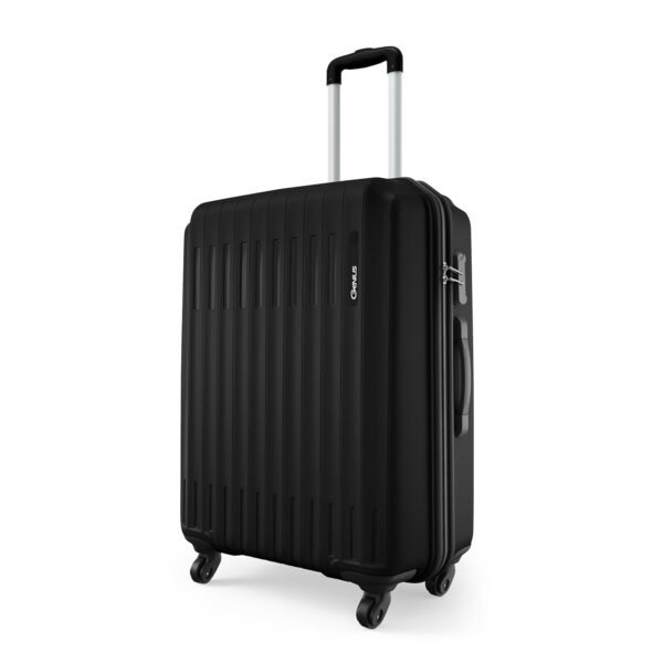 Safari Medium Genius Alley 66cm Size Check-in Trolley Bag Hard Case Polypropylene, 4 Spinner Wheels, 360 Degree Wheeling Luggage, Travel Bag, Suitcase for Travel, Trolley Bags for Travel, Black