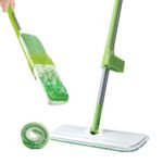 Scotch-Brite Hands-Free Microfiber Flat mop with 1 Extra mop Head Refill, Hands-Free Cleaning and rinsing, Easy Scraping, self- Stand, Discreet Design, Store in Small Spaces