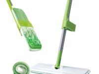 Scotch-Brite Hands-Free Microfiber Flat mop with 1 Extra mop Head Refill, Hands-Free Cleaning and rinsing, Easy Scraping, self- Stand, Discreet Design, Store in Small Spaces