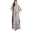 Secret Wish Light Green Floral Cotton Maternity & Feeding Kaftan for Women | Loose Fit Nursing Nighty with Zipper | Calf Length Pregnancy Night Dress for New Moms