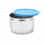 SignoraWareStore well Stainless Steel Storage Container | Airtight & Leakproof | Easy fit to bags | Keeps food Fresh & Odour free | Best for office Executives | Storing Leftovers (1.1 Ltr | Blue)
