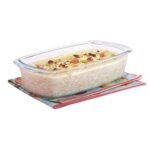 Signoraware Bake 'N' Serve Borosilicate Glass Loaf Dish | Microwave & Dishwasher safe | Lightweight | Heat Resistant | Perfect for Baking & Serving | Direct Fridge To Oven (1.8 Ltr | Clear)