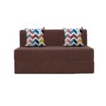 Sofa Cums Bed for Home | Two Seater | Sofa Bed 4X6 Feet, Foldable Sofa Bed for Living Room - Jute Fabric - Brown