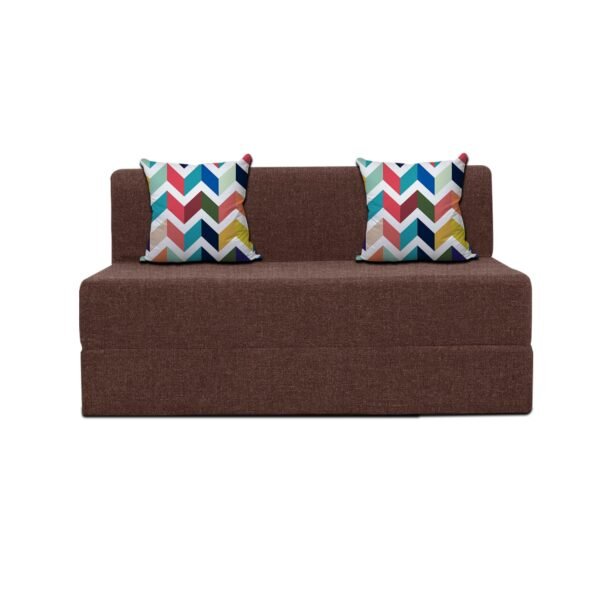 Sofa Cums Bed for Home | Two Seater | Sofa Bed 4X6 Feet, Foldable Sofa Bed for Living Room - Jute Fabric - Brown