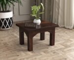 Solid Sheesham Wood Multipurpose Standard Sitting Stool Side Table for Living Room Nesting and Foot Stools Wooden Furniture for Home (Walnut)