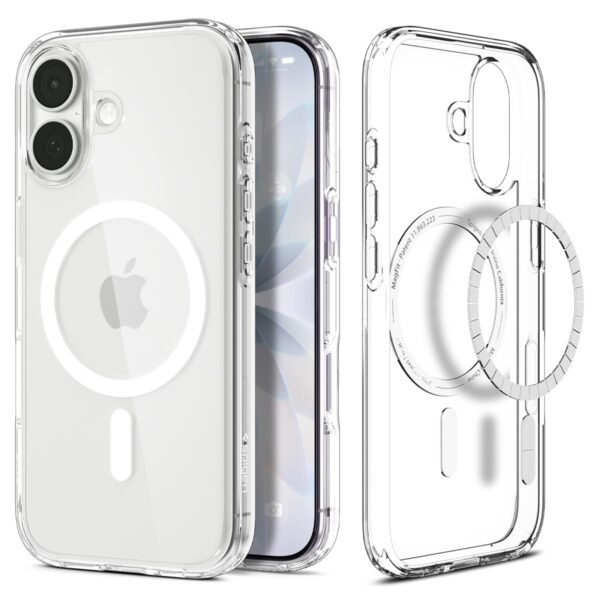 Spigen Ultra Hybrid MagFit Back Cover Case Compatible with iPhone 17 (TPU + Poly Carbonate | Clear White)
