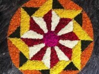 Super Soft Microfiber Traditional Rug Non-Slip Washable Modern Round Rangoli Door Mat, Kitchen, Bedroom, and Door (Green, 24X24 Inch)