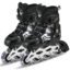 TEKCOOL 4 Wheels Adjustable Inline Skates Skating Shoes for Boys Kids Girls Skating Shoe Adjustable Roller Blades Age 6 to 15 Years PU Strong Wheels Aluminium with LED Flash Light on Wheels (Black)'
