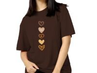 TQH Women's Casual Printed Round Neck, Oversized Longline Drop Shoulder Boho Style T-Shirt
