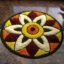 Traditional As Well As Cotton Antiskid Modern Round Rangoli Door Mat For Home Decoration (24X24 Inch, Red)
