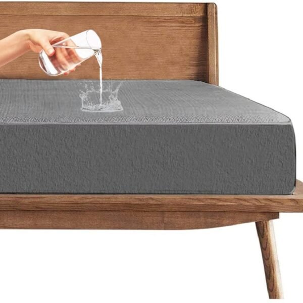 Trance Cotton Feel Terry Ultra Soft Waterproof Mattress Protector | Breathable - Hypoallergenic Mattresses Cover (75x72 inch | 6.25x6 feet, Grey - Pack of 1)