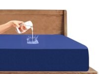 Trance Cotton Feel Terry Ultra Soft Waterproof Mattress Protector King Size | Breathable - Hypoallergenic Mattresses Cover King Size (78x72 inch | 6.5x6 feet, Classic Blue - Pack of 1)