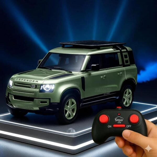 Umadiya® Remote Control Metal Diecast Resembling Defender Car with Smoke Effect | Openable Doors & Light | 1:22 Scale | Mist Toys for Kids