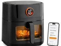 Upliance AI Air Fryer 6L | Texture Control | AMOLED Touchscreen Dial | Smart AI Recipes and Settings | WiFi App Control | See-Through Window | 2 Year Warranty