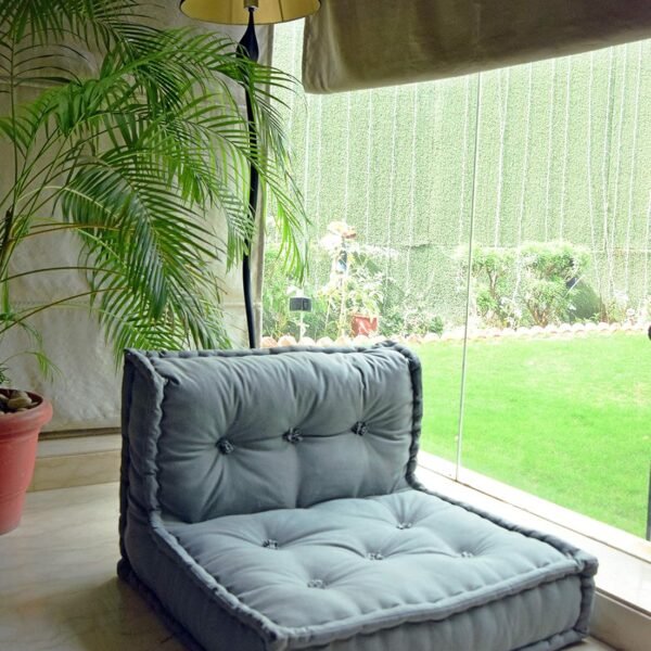 Urban Outdoor Cotton Khadi Folding Lazy Sofa Pillow New Modular Sofa Floor Chair, Living Room Interior Home Decoration Furniture, Leisure Lounge Storage Ottoman