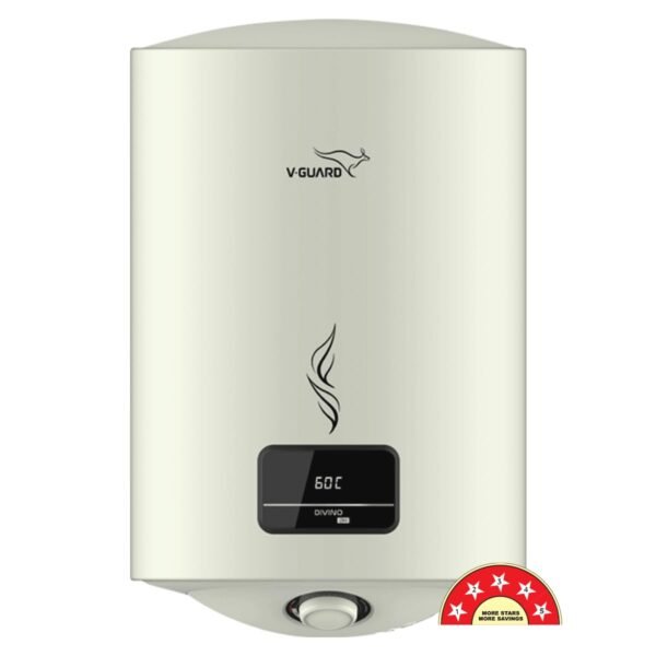 V-Guard Divino DG Geyser 25 Litre Water Heater with Digital Display | Suitable for Hard Water | BEE 5 Star Rating | Advanced 4 layered Safety | 5 Year Inner Tank Warranty by V-Guard