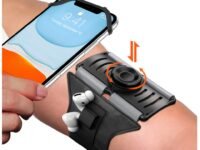 VUP Upgraded Running Armband Detachable & 360Ã‚°Rotation with AirPods/AirPods Pro Holder Phone Armband for iPhone, Samsung, All Screen Friendly Fits All 4-6.7 Inch Smartphones for Running Biking (Bl