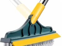VYOOX 2-in-1 Toilet Cleaning Brush with Wiper | Long Handle Floor & Bathroom Tile Scrubber | 120° Rotating Head | Multipurpose Home & Kitchen Cleaning Brush (Pack of 1)