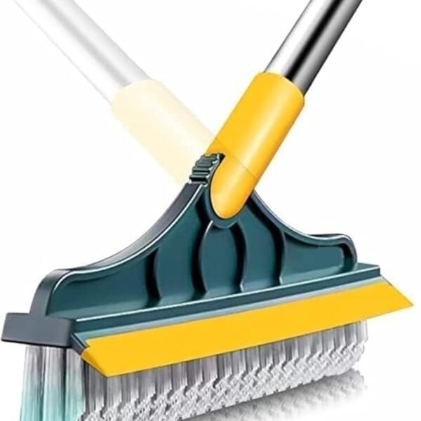 VYOOX 2-in-1 Toilet Cleaning Brush with Wiper | Long Handle Floor & Bathroom Tile Scrubber | 120° Rotating Head | Multipurpose Home & Kitchen Cleaning Brush (Pack of 1)